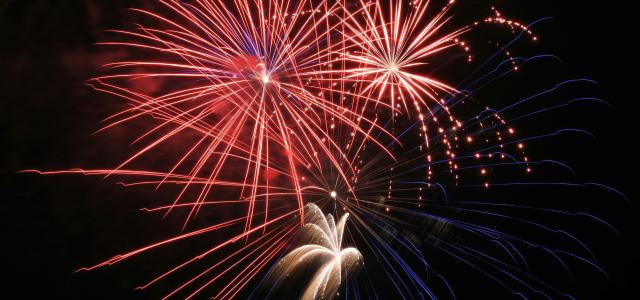 fireworks in black sky by Jim Strasma courtesy of Unsplash.